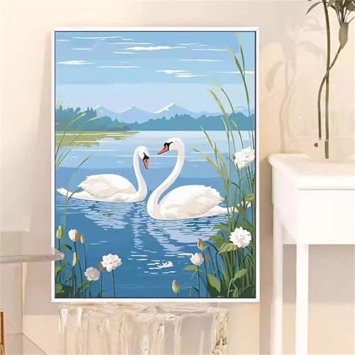 taesdvry Tier Gänse Diamond Painting Kits Für Erwachsene, 5D Diamond Art Kits Für Anfänger,Round Drill DIY Vollbohrerbild Mit Diamant Malerei Bilder Home Wand Dekor 90x110cm von taesdvry