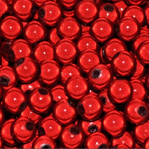 taffbeads 5 mm 3D-Illusionswunder Acrylperlen, 80 Stück/Beutel für DIY Handwerk und Schmuckherstellung (rot) von taffbeads