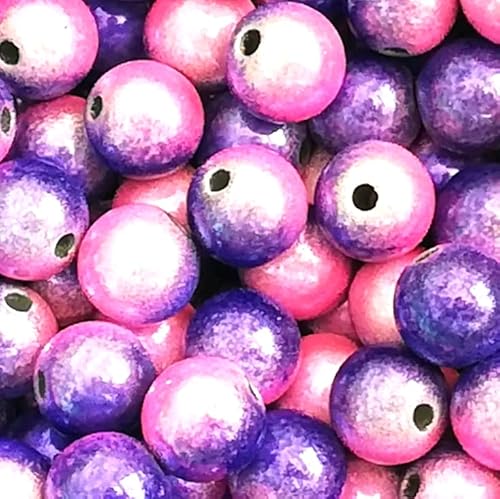 taffbeads Acrylperlen in Abschleppfarbe, 3D-Illusionswunder, Acrylperlen für DIY Handwerk und Schmuckherstellung, 8 mm, 40 Stück (Rosa - Lila) von taffbeads