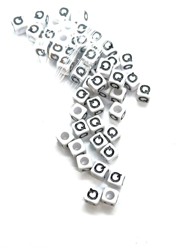 taffbeads Alphabet-Perlen aus Acryl, 7 mm, Würfel, A-Z, Einzelbuchstaben, für DIY Handwerk oder Schmuckherstellung, 50 Stück von taffbeads