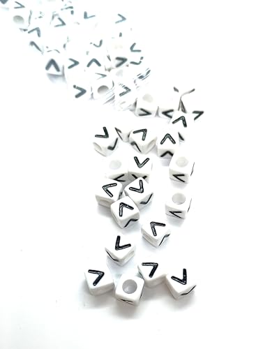 taffbeads Alphabet-Perlen aus Acryl, 7 mm, Würfel, A-Z, Einzelbuchstaben, für DIY Handwerk oder Schmuckherstellung, 50 Stück von taffbeads