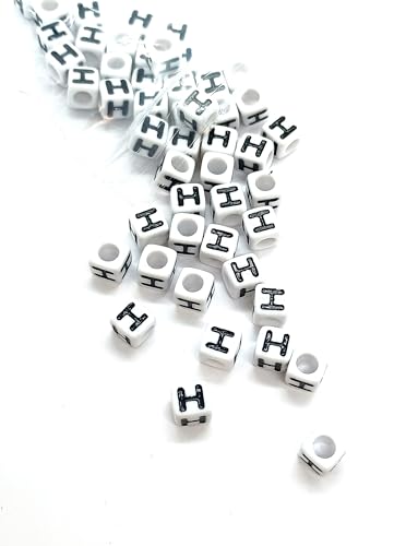 taffbeads Alphabet-Perlen aus Acryl, 7 mm, Würfelform, A-Z, für Bastelarbeiten, Schmuckherstellung, 50 Stück von taffbeads