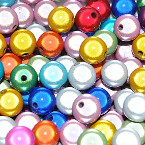 taffbeads Eine Box mit 6 mm/400 Stück runden 3D-Illusions-Acryl-Wunderperlen für DIY Handwerk Schmuckherstellung (dunkelblau) von taffbeads