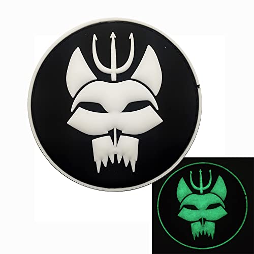 taifeng US Texas Seal Team PVC Patch Glow in Dark Trident Cat Head Tactical 8 x 8 x 0,3 cm P00255 Trident Cat Head Patch von taifeng