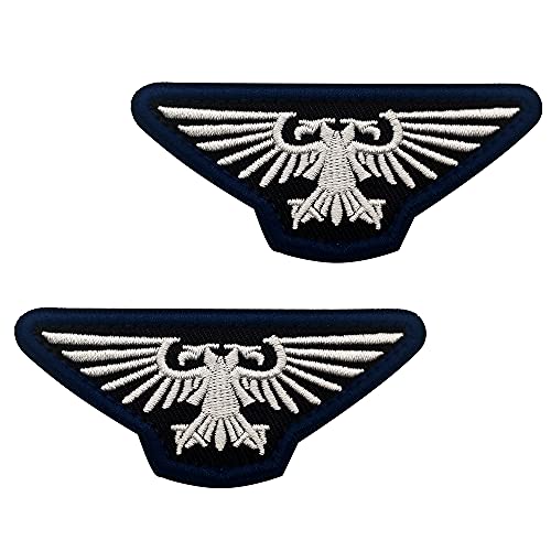 taifeng Warhammer 40K Palatine Aquila Imperial Patch – lustiger taktischer Militär-Moral bestickter Aufnäher mit Klettverschluss auf der Rückseite schwarzer Hintergrund, 80 x 35 W, 2 Stück von taifeng