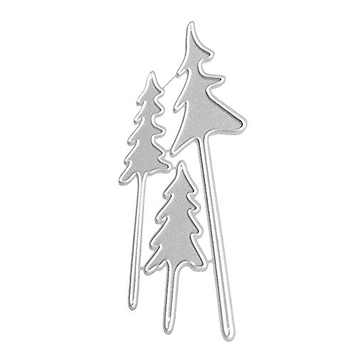 tailor13me Stanzschablonen Weihnachtsbaum Zeder Stanzbögen für Scrapbooking Stanzformen, Metall Sterben Prägeschablone zur Scrapbooking Silver von tailor13me