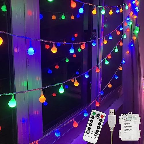 taiyongkang Lichterkette 3-in-1 Stromversorgung, 13M 100 Leds Lichterkette Batterie/Usb/strom (13M 100LED BUNT) von taiyongkang