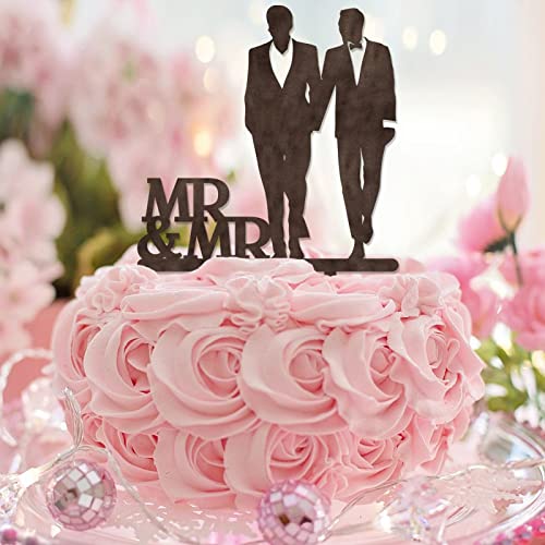 Gay Wedding Cake Toppers Wood Love Gay Two Grooms Romance Wedding Cake Toppers Silhouette Wedding Decorations Customize Couple Names Est Date Men Marriage Gifts von taiyuanhangzhen