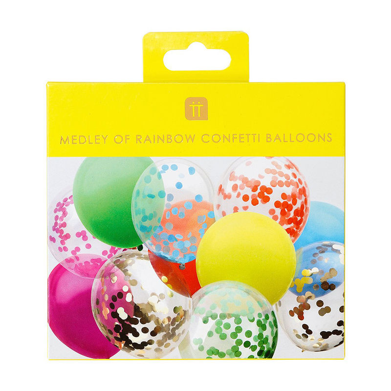 Ballons Rainbow Confetti 12Er-Set In Bunt von talking tables