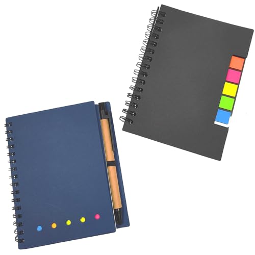 Sticky Notes, 2pcs Spule Sticky Notebook Bunte Haftnotizen Multifunktionskombination Haftnotizen Post It Set Studie Goodies Travel Goodies BüRo Student Blau Schwarz Ausbildungsbeginn Geschenk Post Its von taobosec