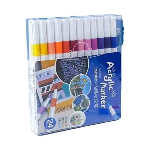 taobosec Acrylic Marker, 24 Farben, Schnelltrocknend, für Malen und Zeichnen von taobosec