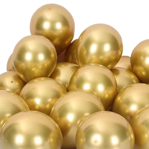 50 Stück Goldene Luftballons Metallic, Luftballons Golden Ballons 12 Zoll Helium Luftballons Latexballons Party Ballons für Hochzeit Geburtstag Deko (gold) von tarumedo