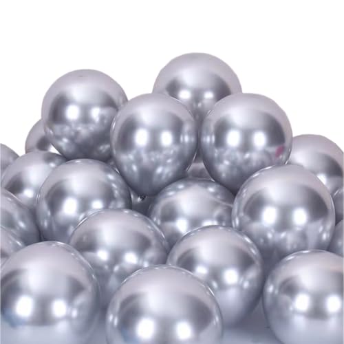 50 Stück Silber Luftballons Metallic, Luftballons Silber Ballons 12 Zoll Helium Luftballons Latexballons Party Ballons für Hochzeit Geburtstag Deko von tarumedo