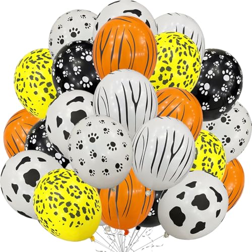 Dschungel Luftballons, 60 Stück 12 Zoll Safari Ballon Leoparden Tiger Druck Ballons Latex Dschungel Balloon für Kinder Jungen Geburtstags Babyparty Safari Party von tarumedo