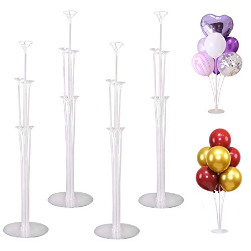 tarumedo Ballon Stick Halter, 4 Stück Luftballons Ständer Halter Ballonständer Luftballons Halter Balloon Stand kit Ballonständer Klarer für Party Geburtstag Hochzeits Dekoration von tarumedo