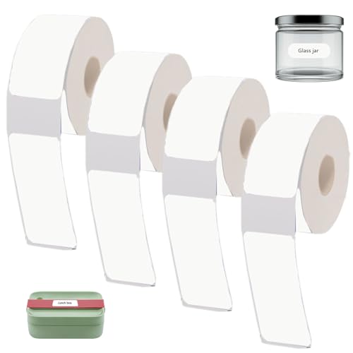 OfficeProducts 4 Rolls Etikett Maker-Bänder 1/2x1-1/2 wasserdichte Thermie-Drucker-Etiketten Selbstklebender Etikett Druckerpapierpapier Resistant HD-Drucketikettenklebeband Aufkleber für Büro von tddouck