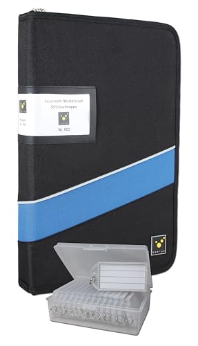 tee-uu KEYSTUFF XL Schlüsselmappe "PLUS" inkl. KEYTAG Set | Organizer | Ringbuch | 14 Schlüssel + Set | entnehmbares Schreibbrett | Kennzeichnungsfeld von tee-uu