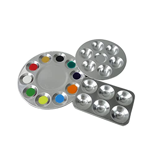 Mischpalette Für Aquarellfarben, Aluminium Paletten, Malpalette Ölfarben, Malpalette Für Kinder Erwachsene, für Schulen Und Künstler Zum Aufbewahren Und Mischen Von Farben(3 Stück) von tengyunxiparts