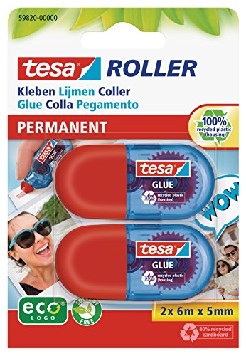 tesa Mini Kleberoller, permanent, ecoLogo 2x 6m:5mm von tesa