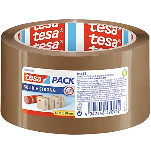 6x Tesa Klebeband Solid & Strong Paketklebeband 50mm x 66m havanna braun 6er Pack von tesa