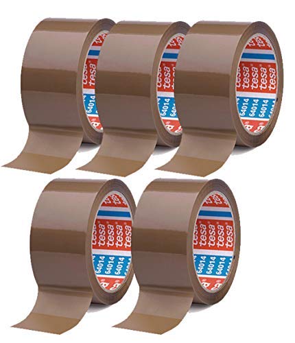 Klebeband braun - leise abrollend - 50 mm breit - 66 m lang (5 Rollen) von tesa