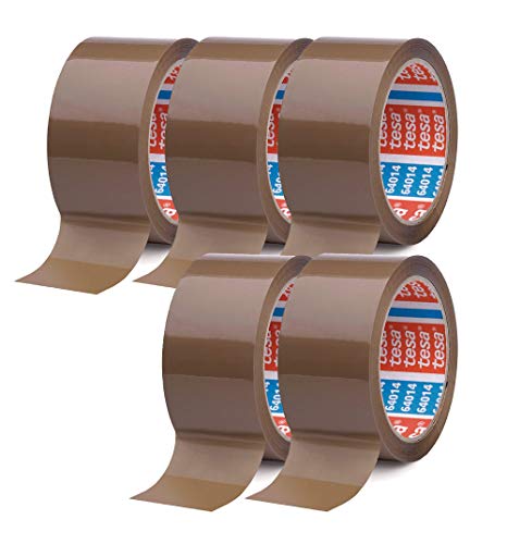 Klebeband braun - leise abrollend - 50 mm breit - 66 m lang (5 Rollen) von tesa