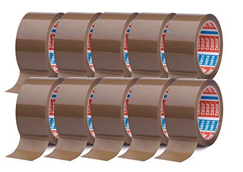 Klebeband braun - leise abrollend - 50 mm breit - 66 m lang (6 Rollen, 10 Rollen) von tesa