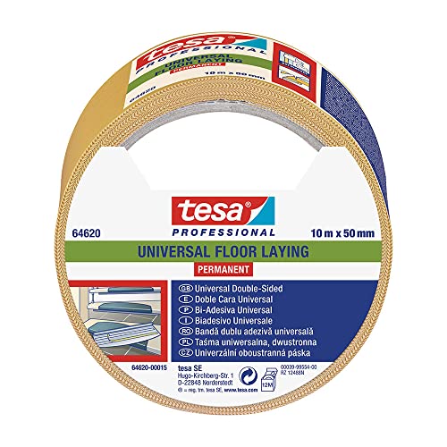 tesa 64620 50 mm x 10 m transparentes doppelseitiges Klebeband, 50 mm x 10 m Univ. von tesa