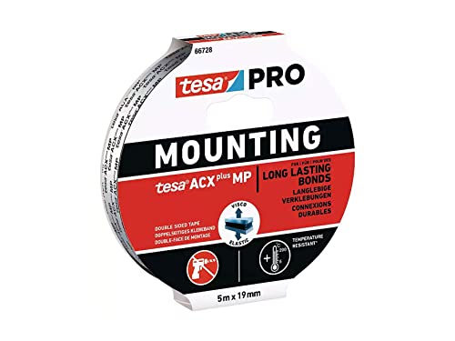 tesa Doppelseitiges Klebeband Mount Pro ACX + MP 5 m x 19 mm von tesa