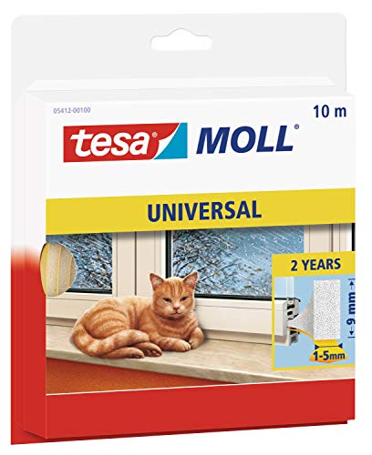 tesa Moll UNIVERSAL Schaumstoff-Dichtung, weiÃŸ, 9 mm x 10 m von tesa