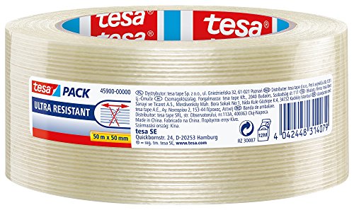 tesa Monofilament Klebeband für Verpackung 20 m x 50 mm, transparent von tesa