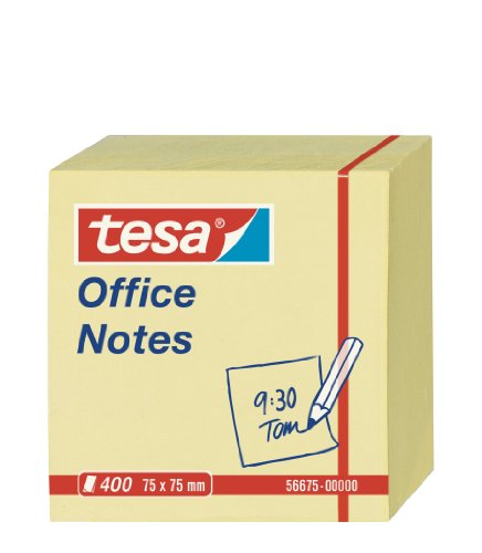 tesa Notes Haftnotizen, 400 Blatt, gelb, 7,5cm x 7,5cm, 56675-00000-05 von tesa