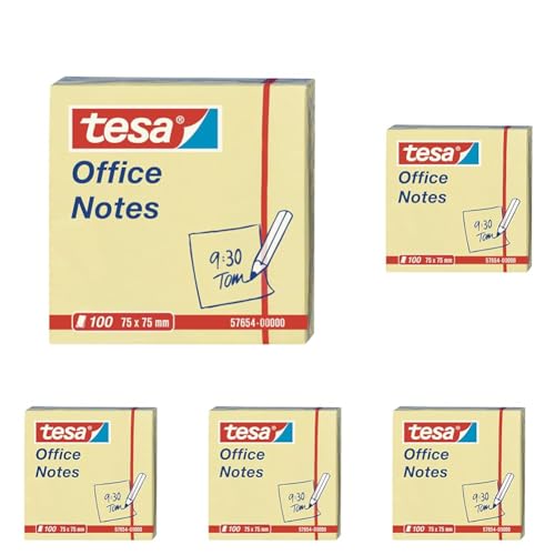 tesa Notizblätter, 100 Blätter (Packung mit 5) von tesa