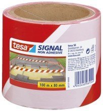 tesa Signal Absperrband nicht klebend rot/weiß 100m:80mm von tesa