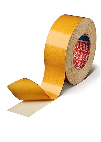 tesa fix 4964 Doppelseitiges Klebeband mit Gewebeträger, Teppich-Verlegeband | Farbe: weiss, Länge: 50 m, versch. Breiten (1 Rolle - 38 mm) von tesa
