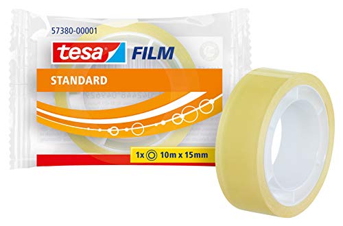 tesafilm standard - Transparentes Multifunktions-Klebeband für Heim- Schul- und Büroanwendungen - 10 m x 15 mm von tesa