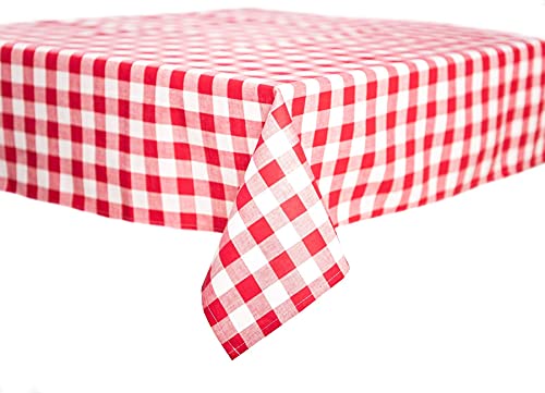 texpot Landhaus Tischdecke 130 x 300 cm Rot-weiß Kariert aus 100% Baumwolle im 20 mm Karo Bauernkaro von texpot