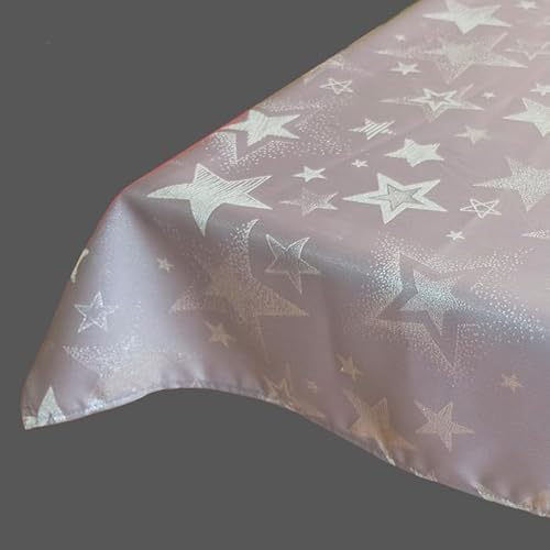 texpot Tischdecke 130 x 250 cm in Grau Weihnachten Advent Sterne 100% Polyester von texpot