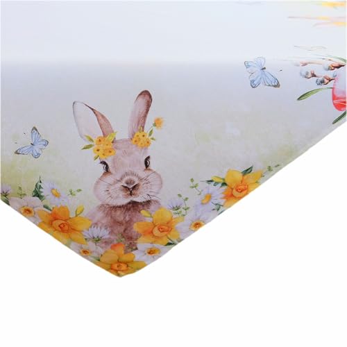 texpot Tischdecke 85 x 85 cm mit Druck Osterhase Osterglocken Ostern Frühling von texpot