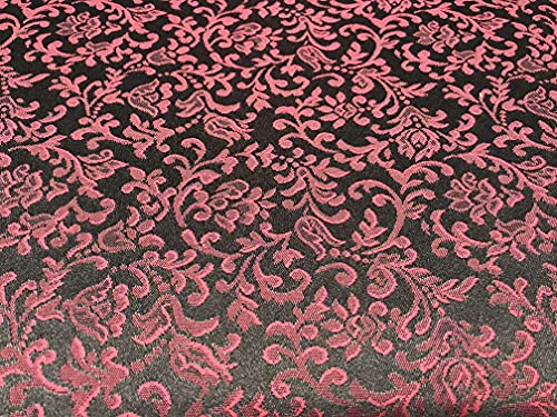 Klicken Sie auf einen erweiterten Stoff als Meterware, Brokatstoff, Jacquard-Stoff, Schwarz/Granat, Deko-Stoff, Polsterstoff, 1 m x 140 cm von textil pertex