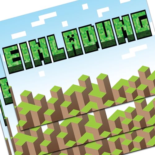 the lazy panda card company 20 Einladungskarten Kindergeburtstag Party: Pixelmotiv Gaming Geburtstagseinladungen Geburtstagseinladungen Kinder Mädchen Junge the lazy panda card company 20 Einladungskarten Kindergeburtstag Party: Pixelmotiv Gaming Geburtstagseinladungen Geburtstagseinladungen Kinder Mädchen Junge von the lazy panda card company