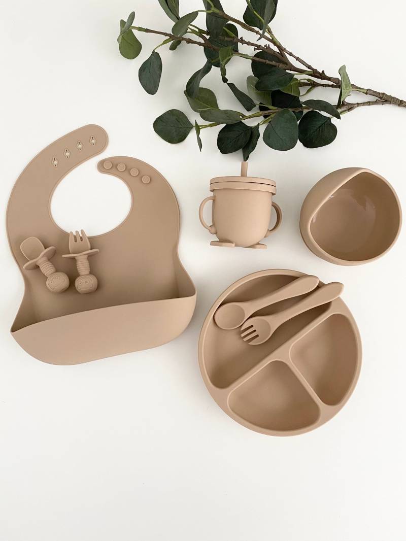 Quintessential Baby Kleinkind Silikon Futter 9 Stück Set Beige Braun. Ungiftig. Lebensmittelqualität. Bpa Blei Pvc Phthalate Cadmium Metallfrei von thebrownmouse