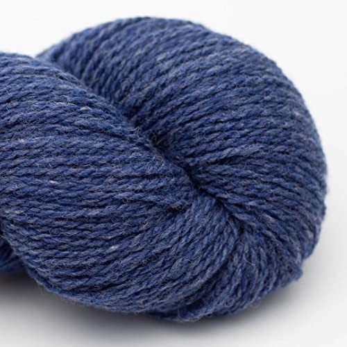 Biowolle zum Stricken und Häkeln | BC Garn Semilla Melange GOTS Wolle | 50 g Bio Wolle Strang | organic wool Streichgarn (10 denim) von theofeel