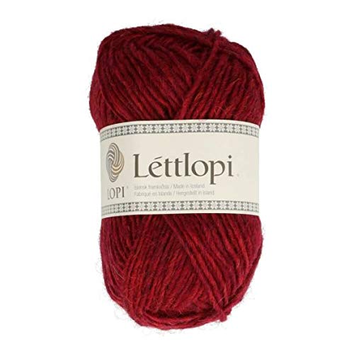 Lettlopi Wolle 1409 rot, Islandwolle zum Stricken von Islandpullovern, Norwegermuster | 100% Wolle von theofeel
