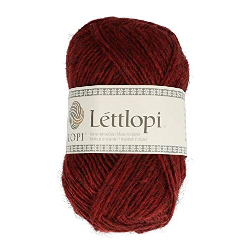 Lettlopi Wolle 9431 dunkel rot, Islandwolle zum Stricken von Islandpullovern, Norwegermuster | 100% Wolle von theofeel