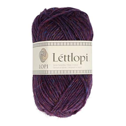 Lettlopi Wolle für Islandpullover, Islandwolle 100m/50g, Nadelstärke 4-5 mm, Norwegermuster Strickgarn, Häkelwolle (1414 purple) von theofeel