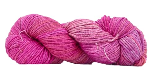 Malabrigo Rios | handgefärbte Wolle Stränge Merino 100g | mulesingfreie Merinowolle Farbverlauf altrosa rosa zum Stricken und Häkeln (English Rose) von theofeel