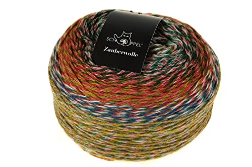 Merinowolle mit Farbverlauf, Schoppel Zauberwolle 1701 Papagei, 100% Wolle Nadelstärke 3-3,5 mm zum Stricken oder Häkeln von theofeel