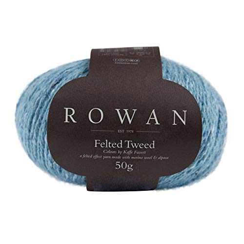 Rowan Wolle Felted Tweed Farbe 218 fjord, edle Tweedwolle aus Merino, Alpaka, Viscose zum Stricken oder Häkeln, Z036000 von theofeel