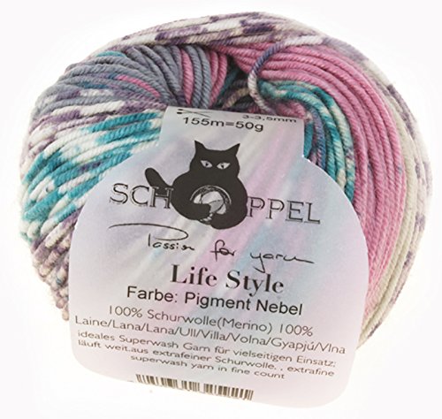 Schoppel Wolle Norwegermuster Life Style Farbe 2294 Pigment-Nebel, Merinowolle musterbildend, selbstmusternd im Norwegermuster Style, zum Stricken oder Häkeln von theofeel